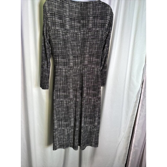 Lauren Ralph Lauren Stretch Drs Size 10 Cream & Black Jersey Long Sleeved Dress - Picture 8 of 8